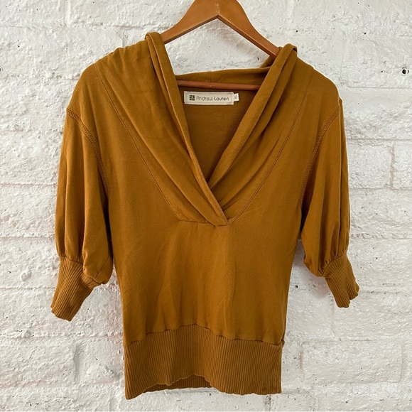 andrew lauren top size xs dark mustard super pretty - Picture 4 of 11